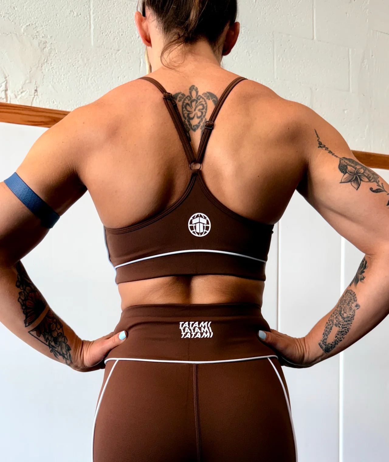 Ladies Contour Sports Bra - Brown - Image 5