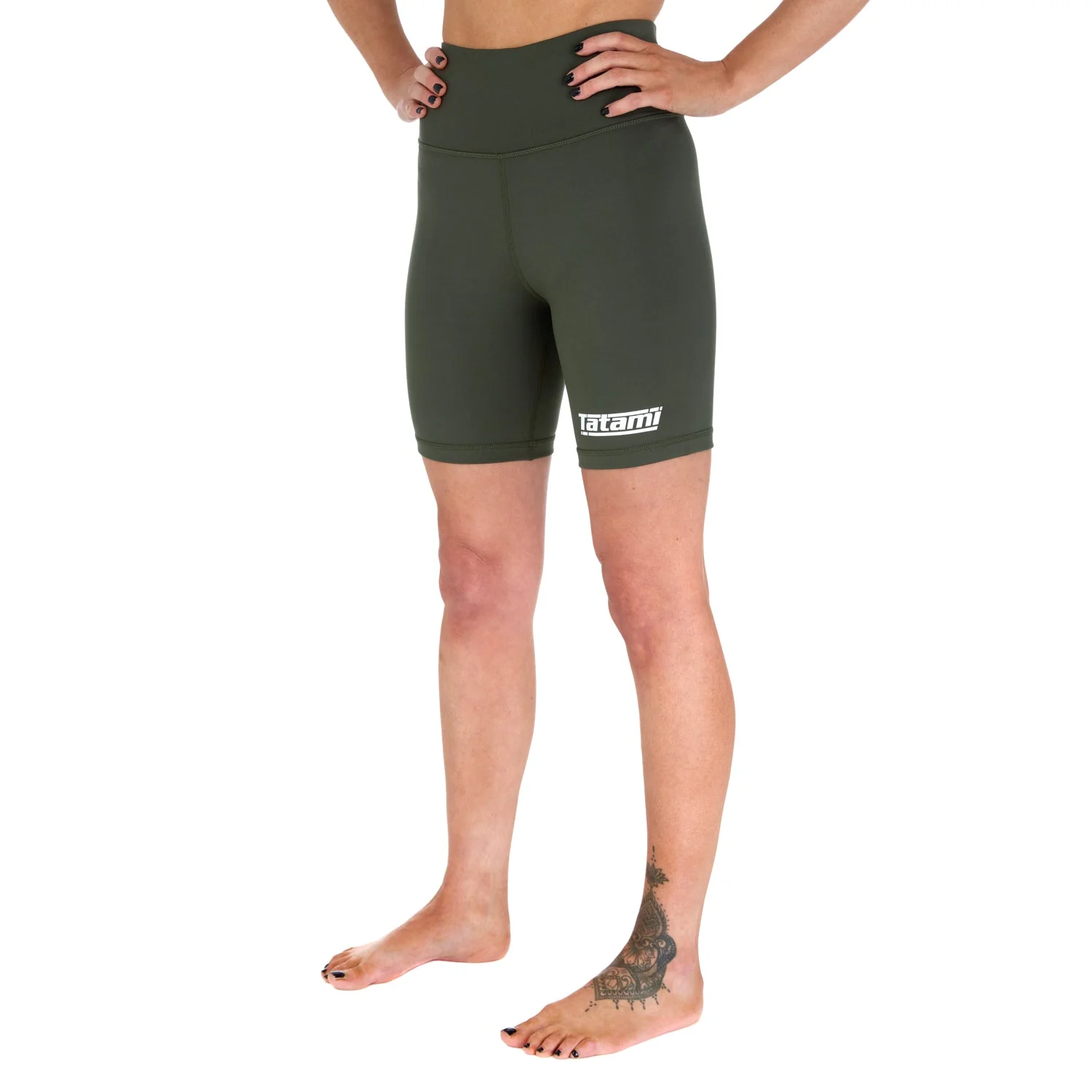 Ladies Agile Longline Shorts - Khaki - Image 7