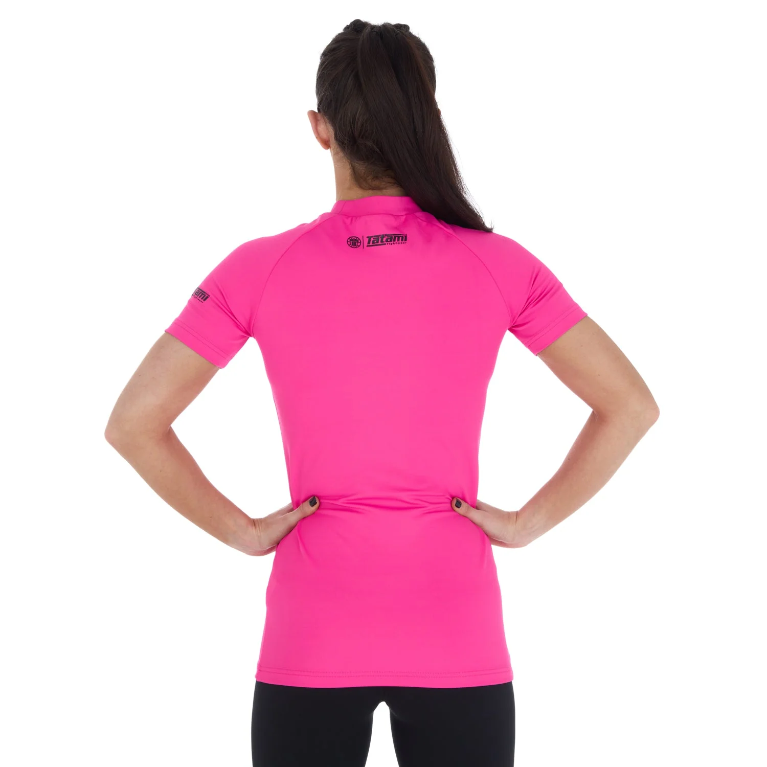Ladies Fusion Short Sleeve Rash Guard - Pink - Image 6