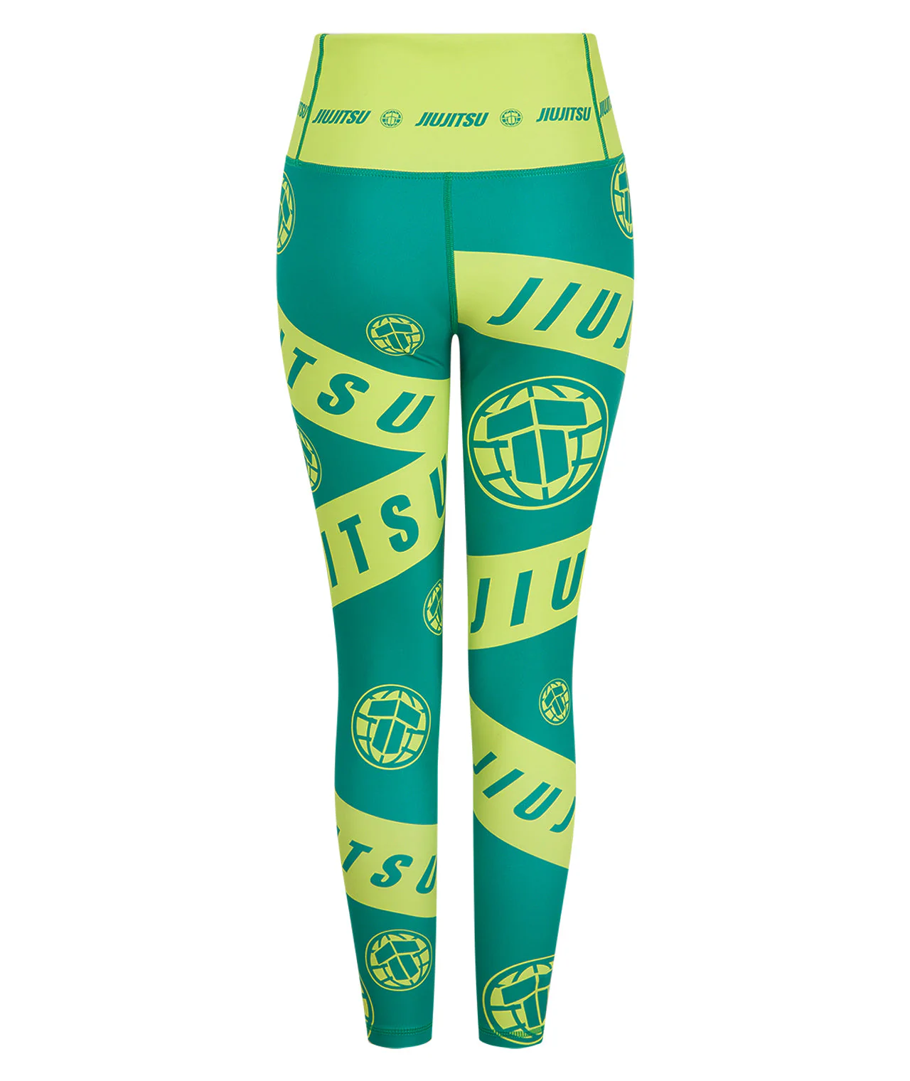 Ladies Helena Taped Leggings - Green & Yellow - Image 3