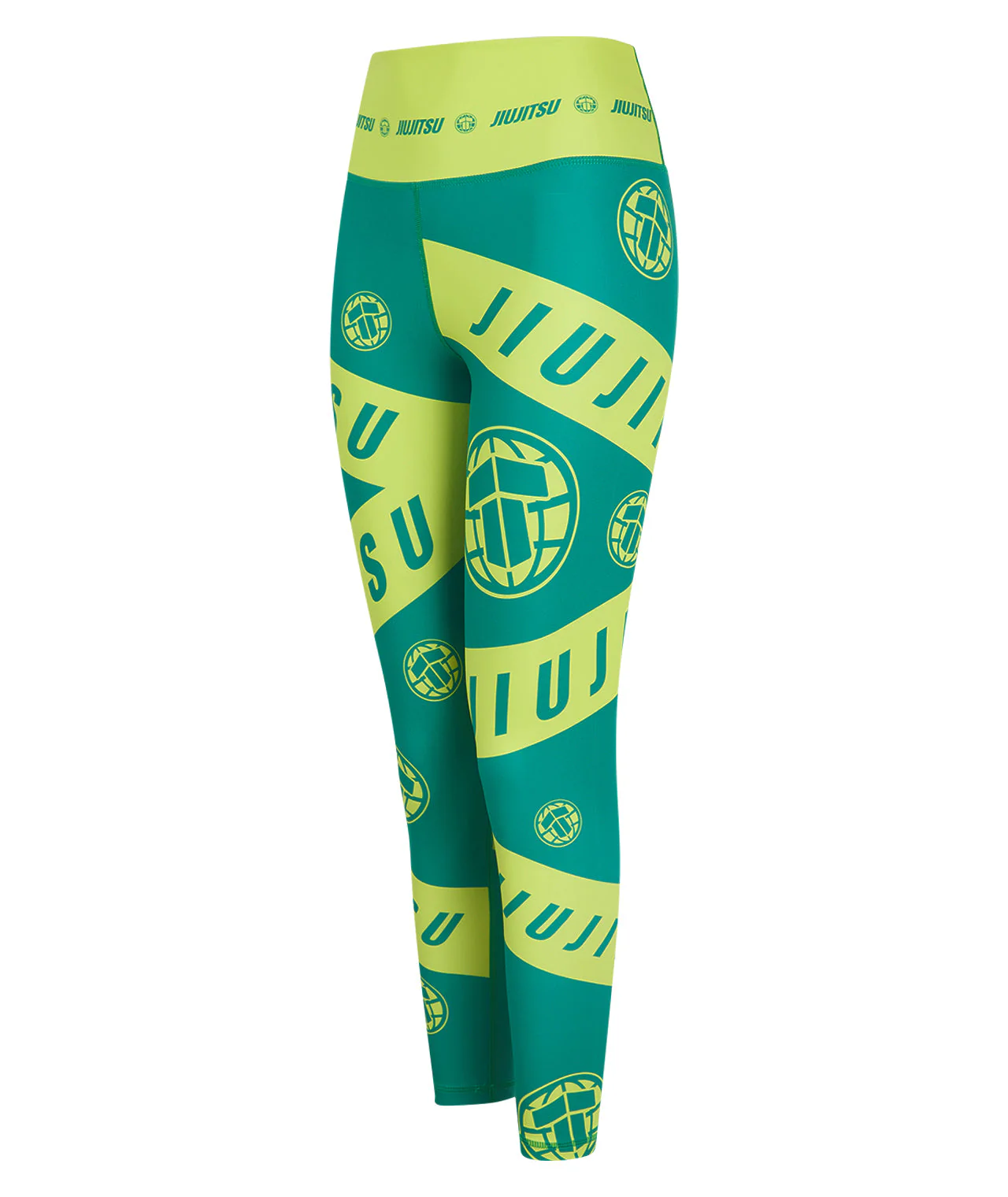 Ladies Helena Taped Leggings - Green & Yellow - Image 4
