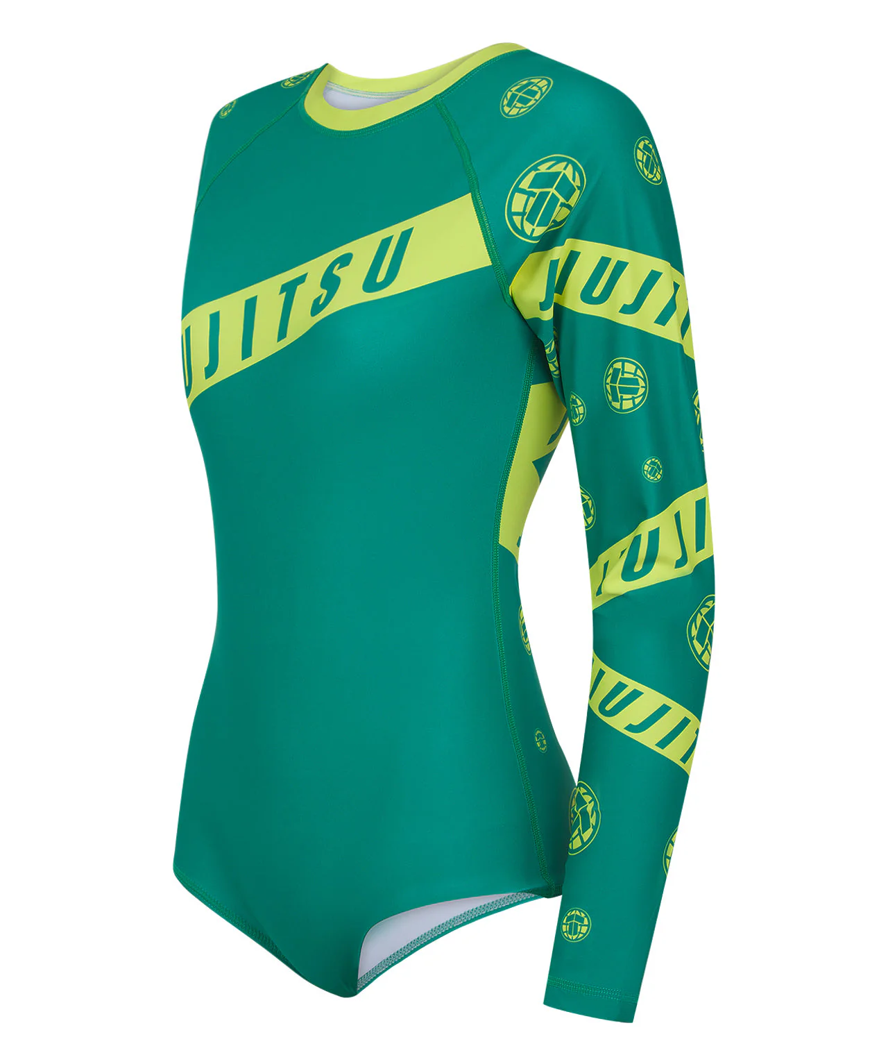 Ladies Helena Taped Leotard - Green & Yellow - Image 4