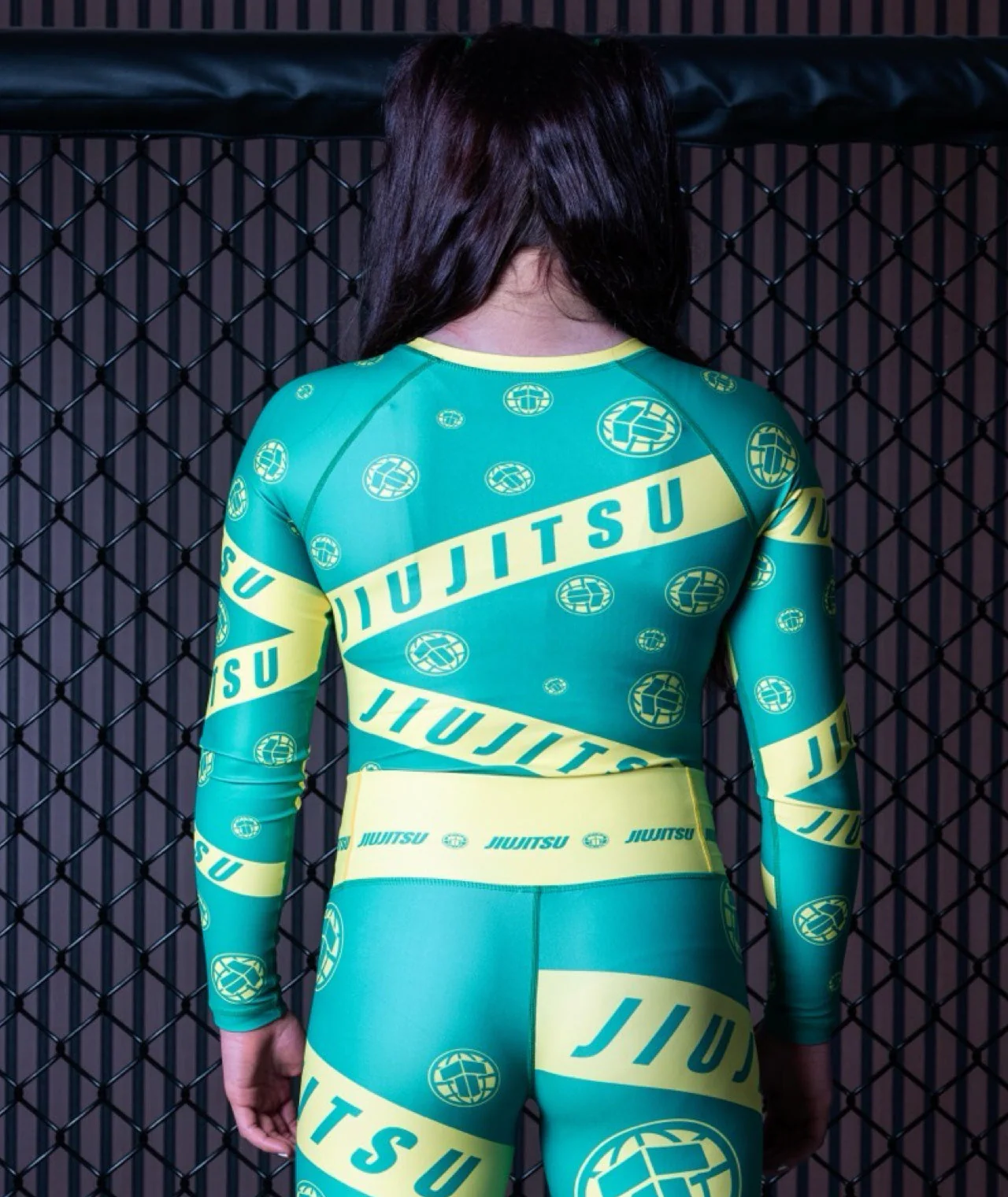 Ladies Helena Taped Leotard - Green & Yellow - Image 8