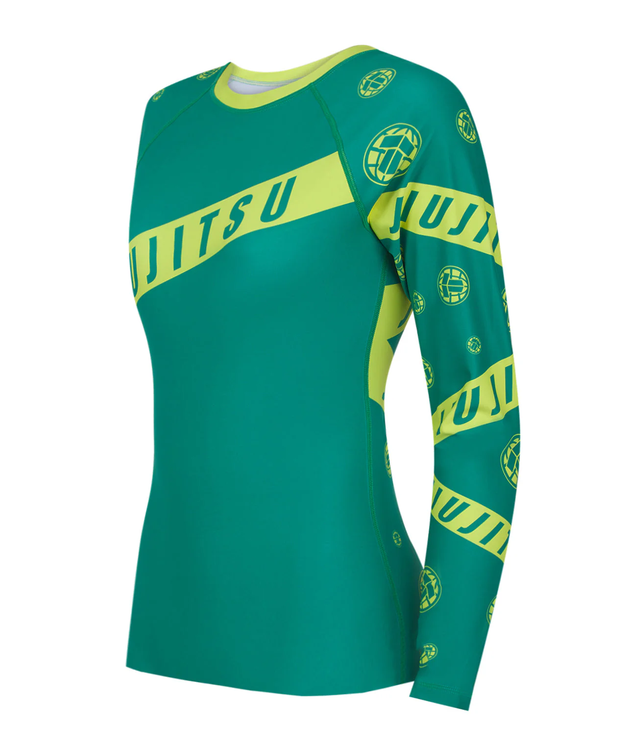 Ladies Helena Taped Rash Guard - Green & Yellow - Image 4