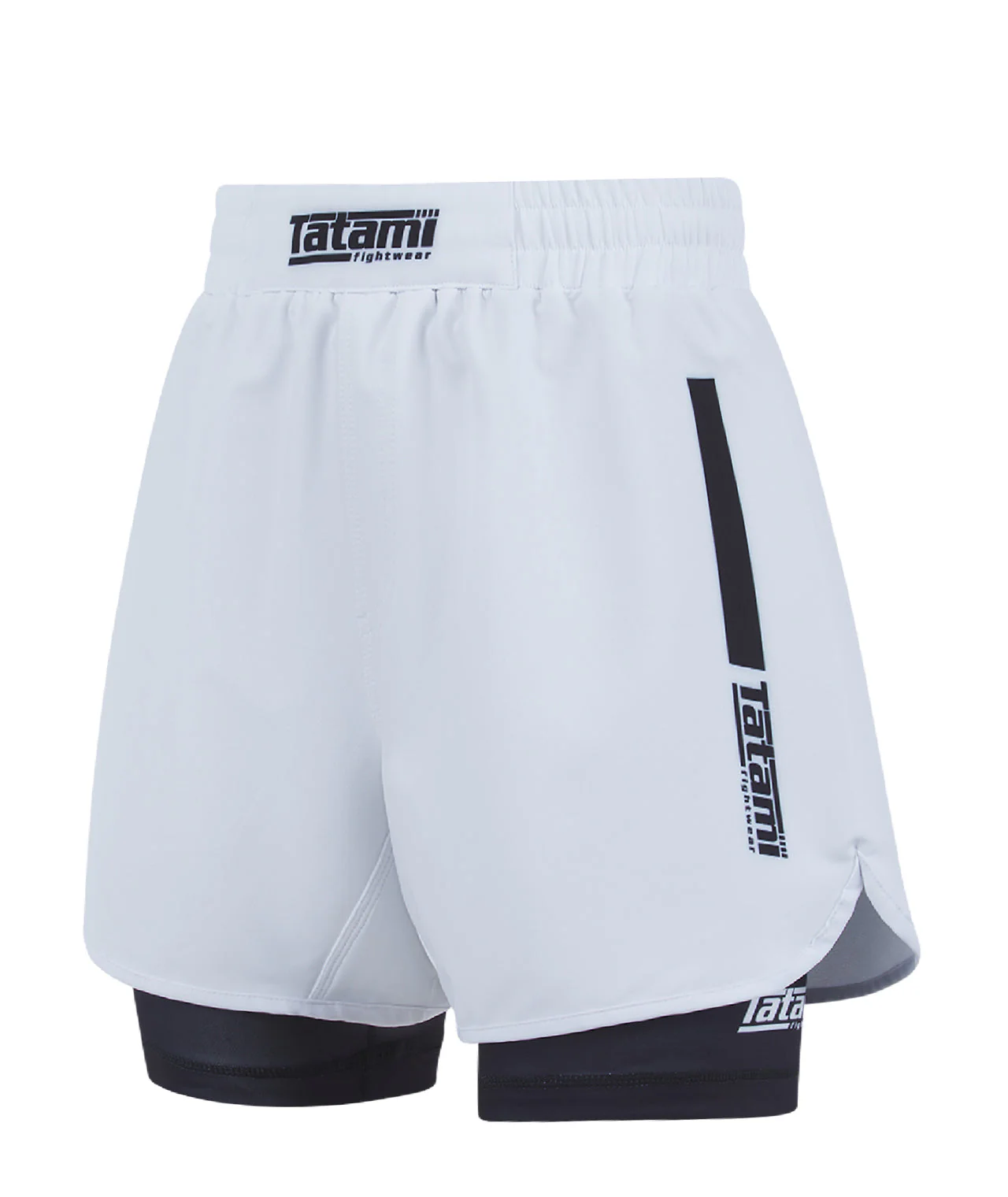Ladies IBJJF Ranked Hybrid Shorts - Black & White - Image 3