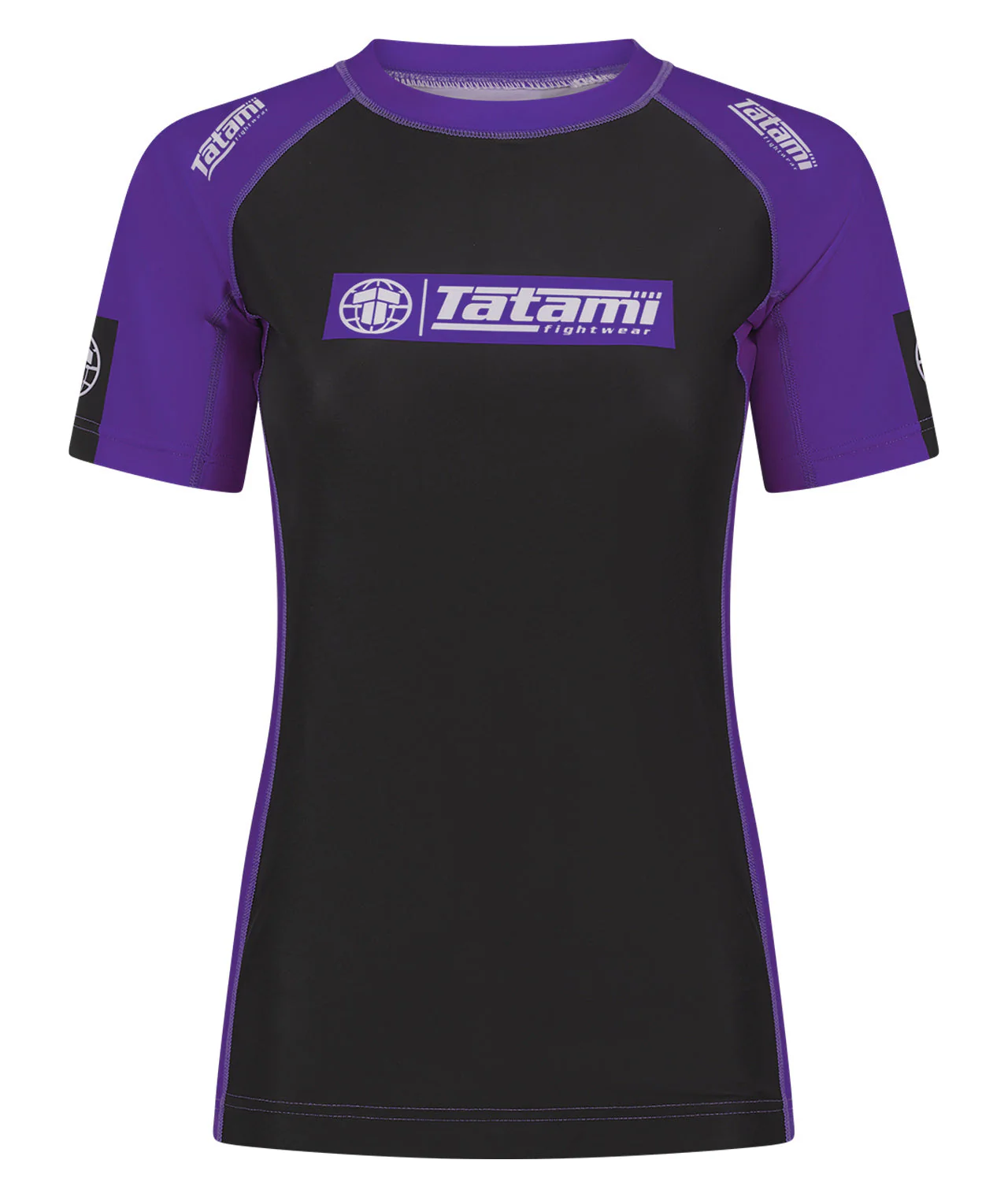 Ladies IBJJF Ranked Short Sleeve Rash Guard - Purple