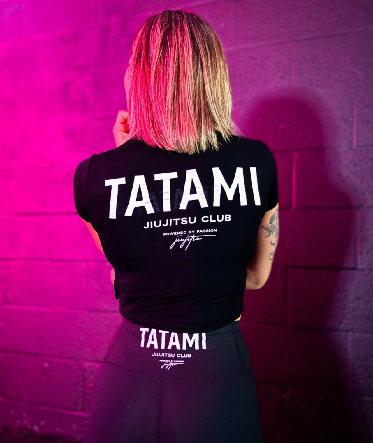 Ladies JJ Club Cropped T-Shirt - Black - Image 2