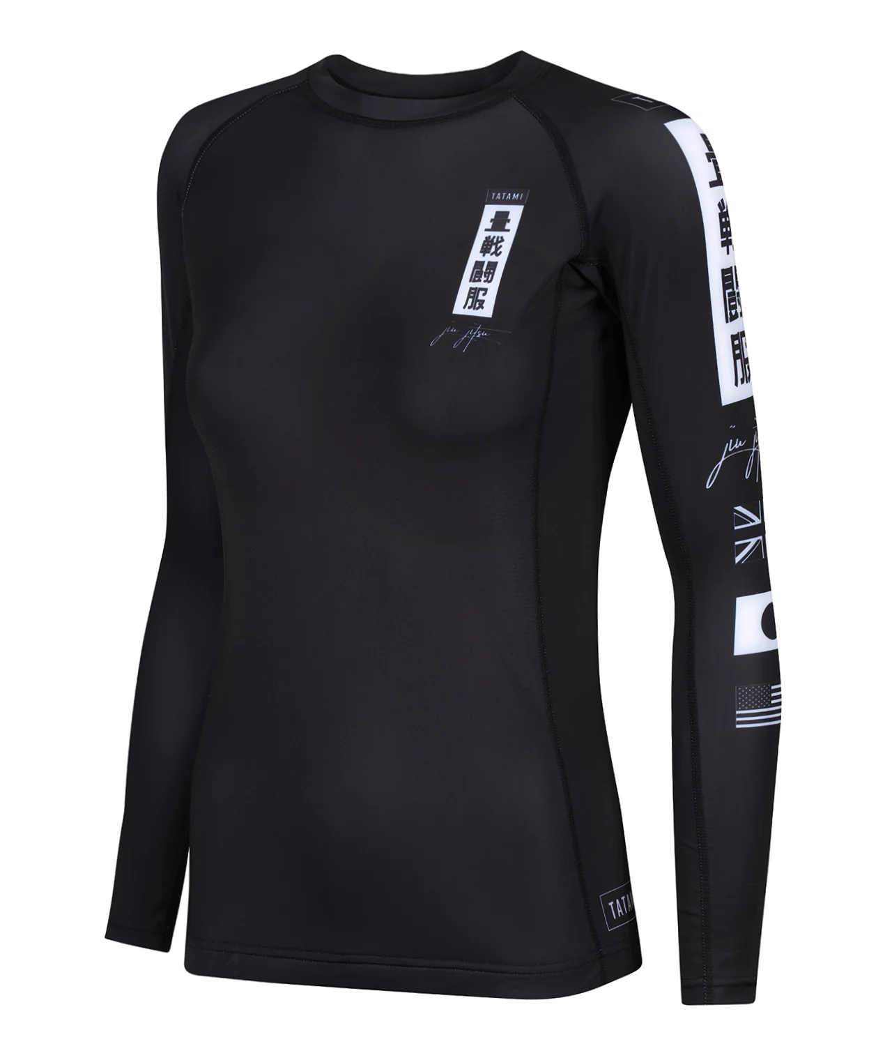 Ladies Kanagawa Long Sleeve Rash Guard - Black - Image 4