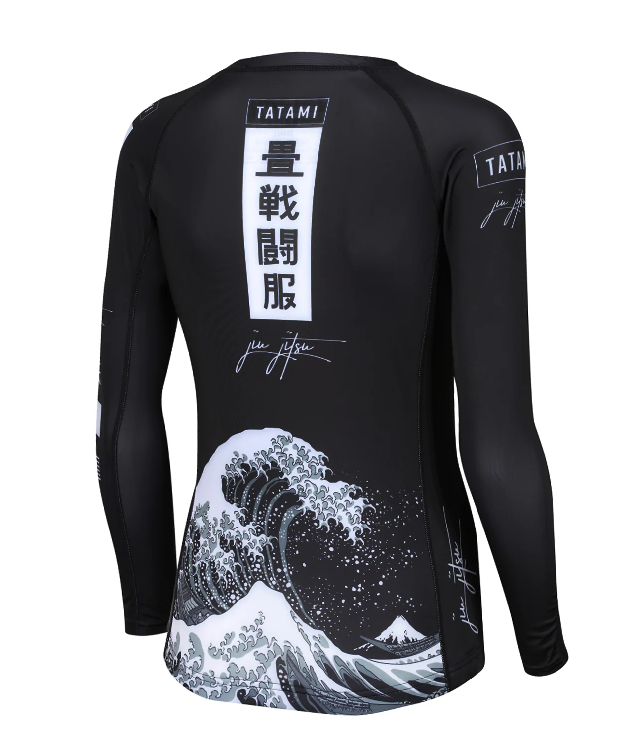 Ladies Kanagawa Long Sleeve Rash Guard - Black - Image 5