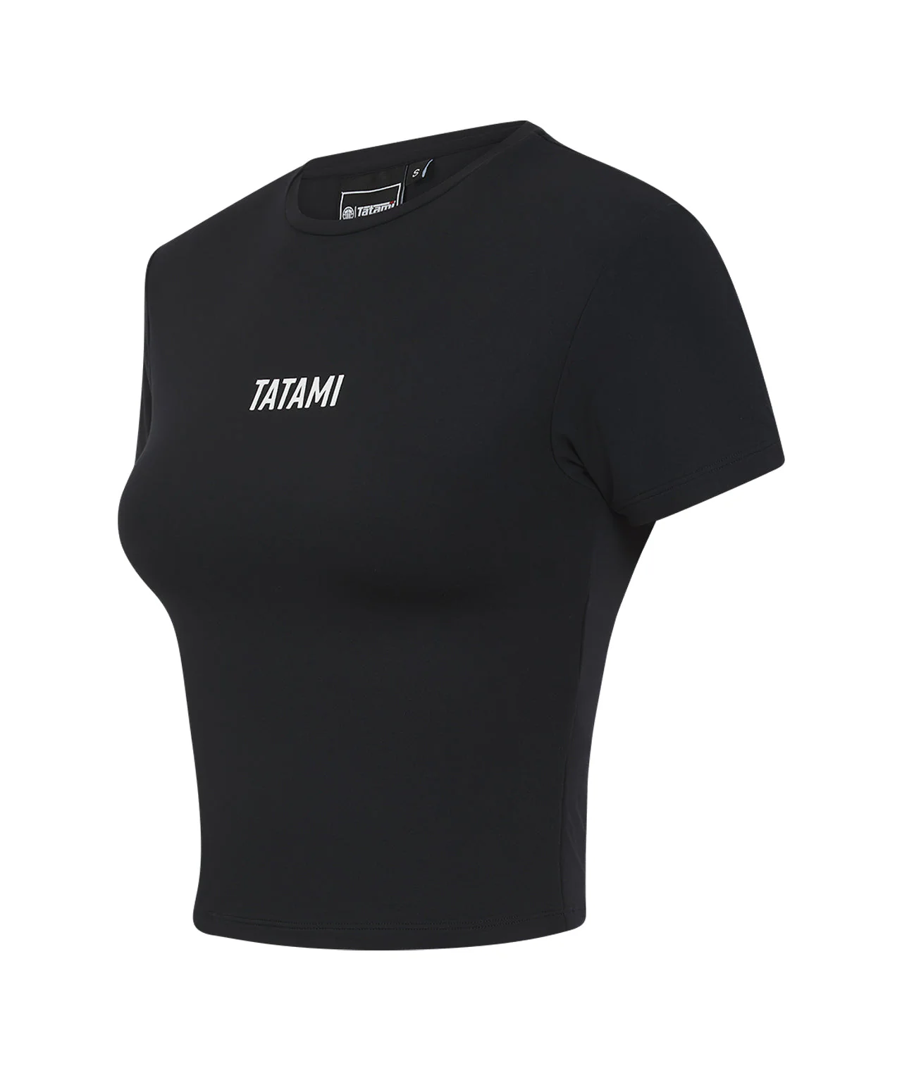 Ladies Luxe Cropped T-Shirt - Black - Image 3