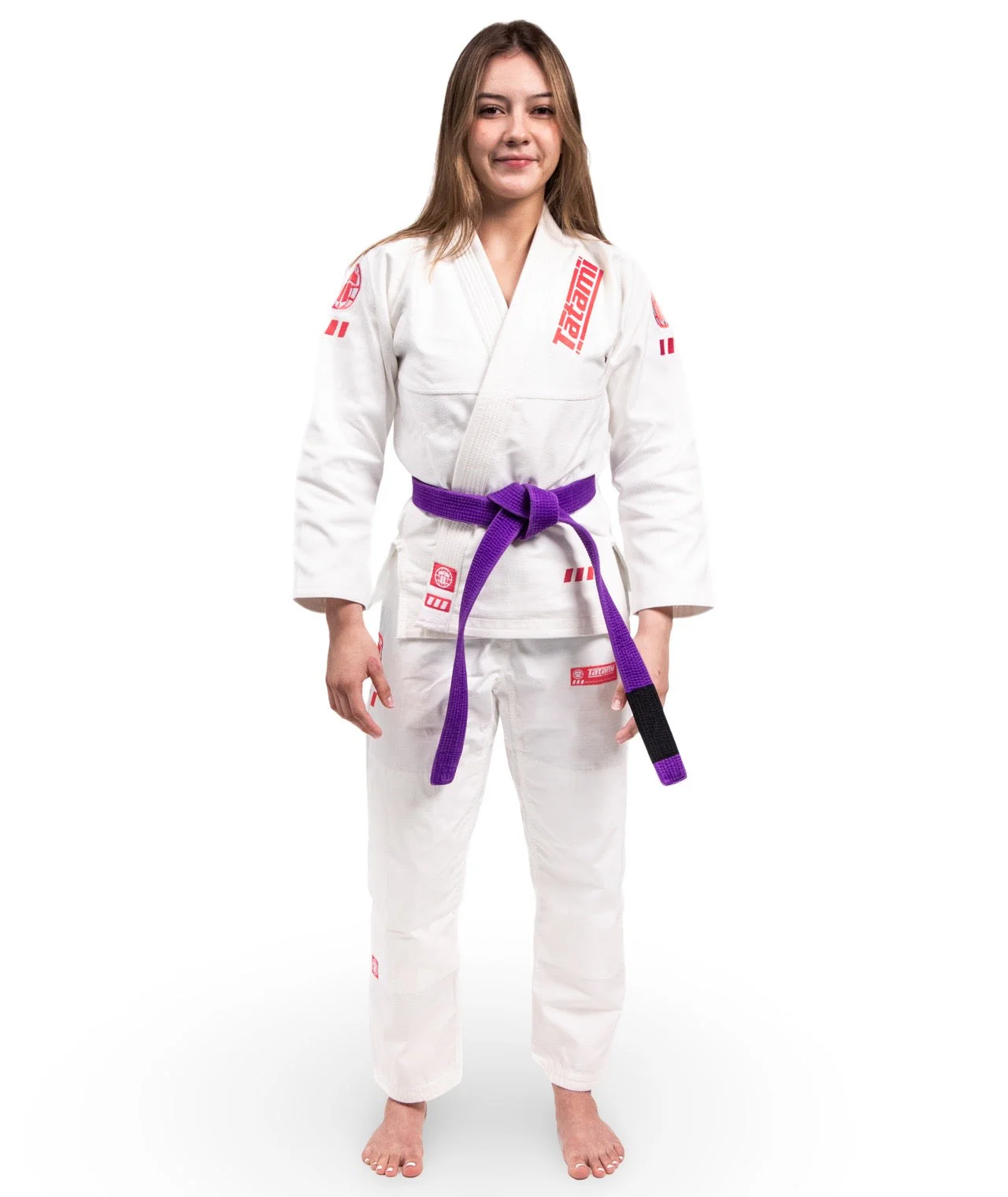 Ladies Pro Series Gi - White & Wild Rose - Image 2