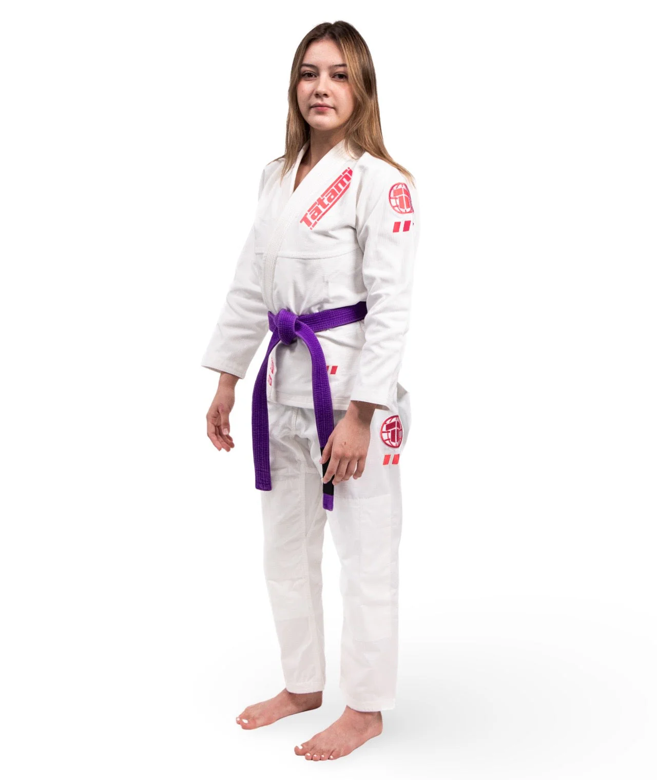 Ladies Pro Series Gi - White & Wild Rose - Image 3