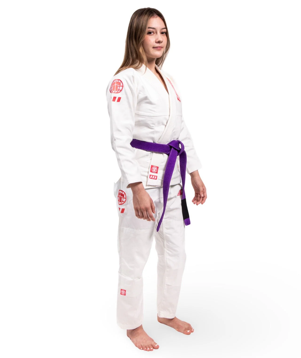 Ladies Pro Series Gi - White & Wild Rose - Image 4