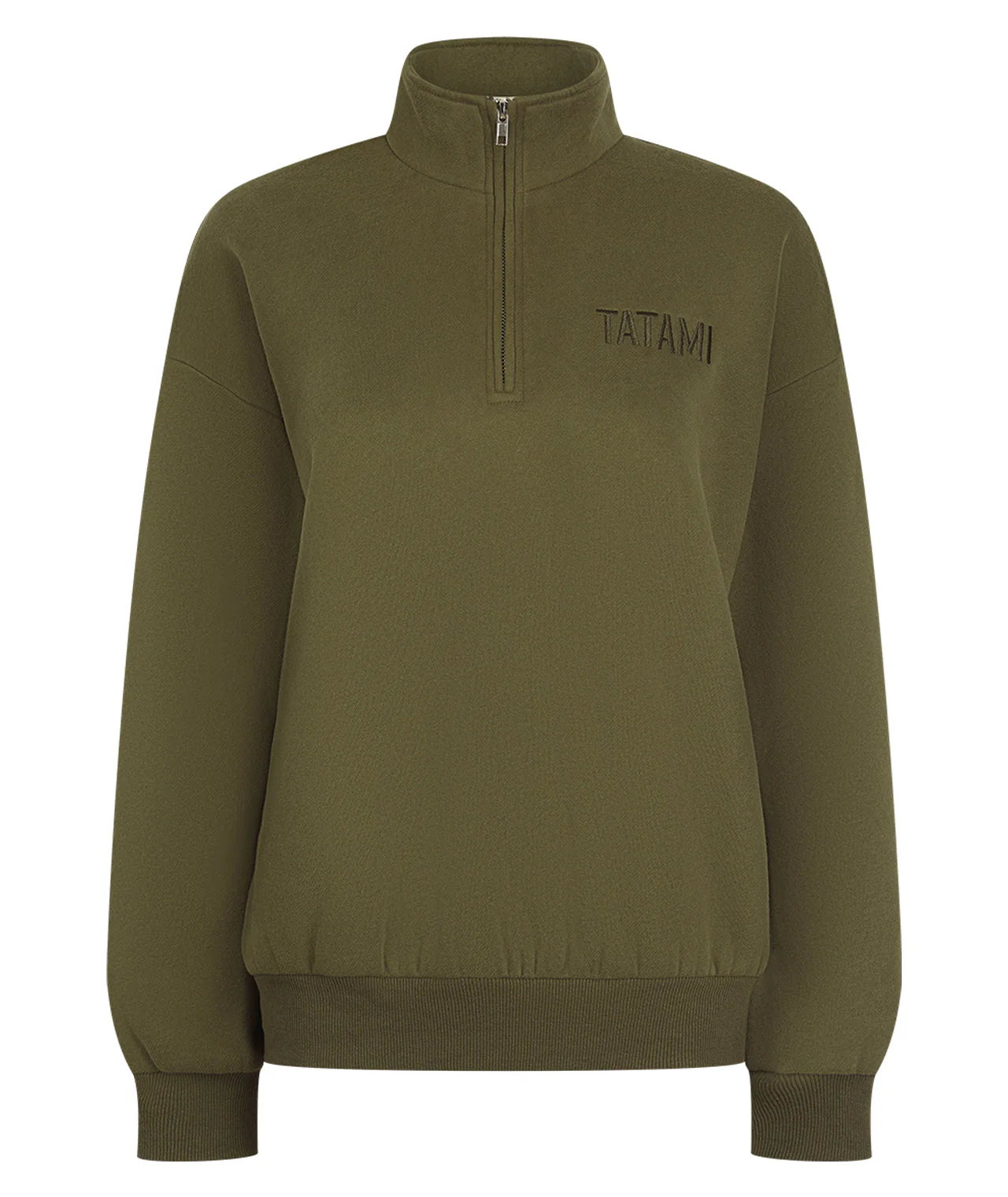 Ladies Quarter Zip Jumper - Khaki