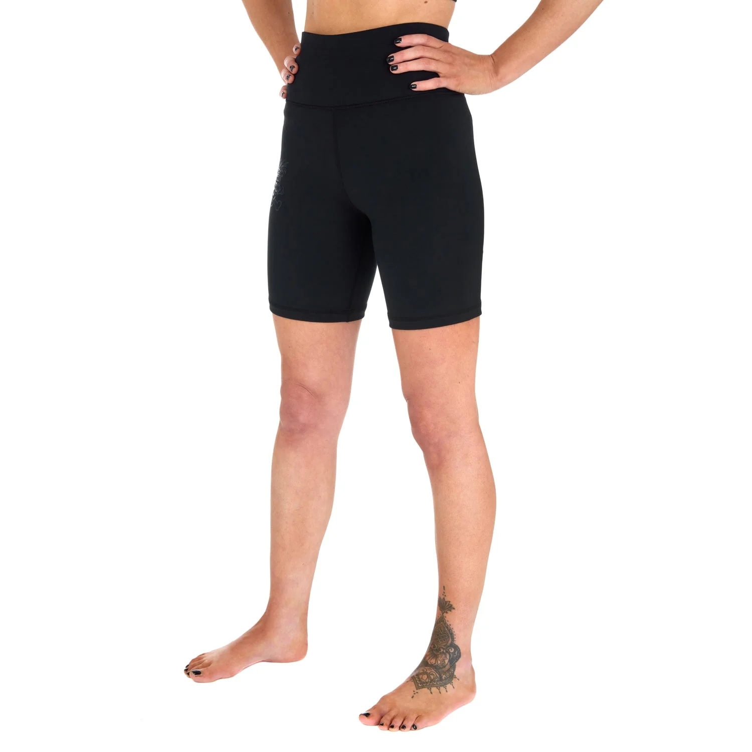 Ladies REORG Pineapple Compression Shorts - Black - Image 5
