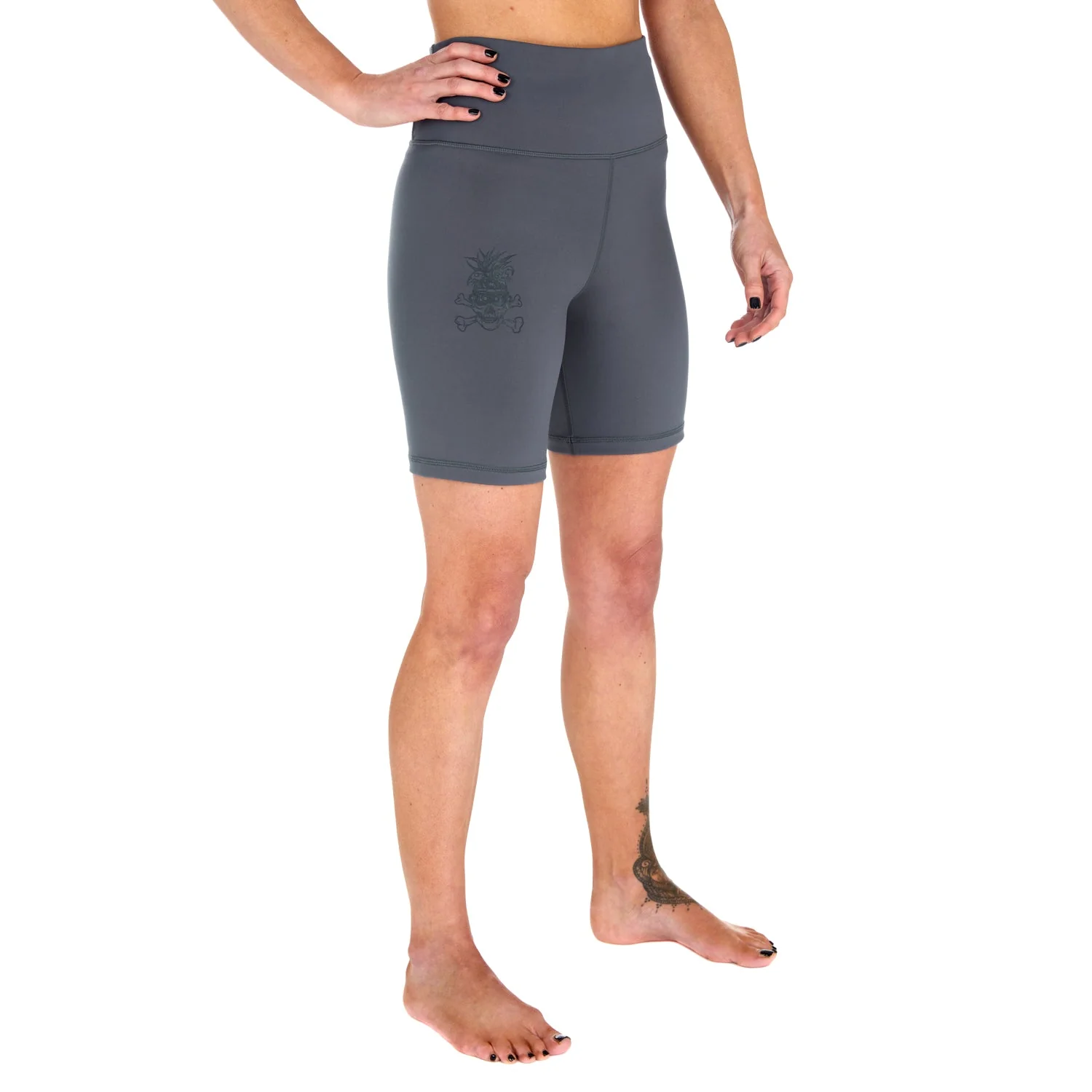 Ladies REORG Pineapple Compression Shorts - Grey - Image 4