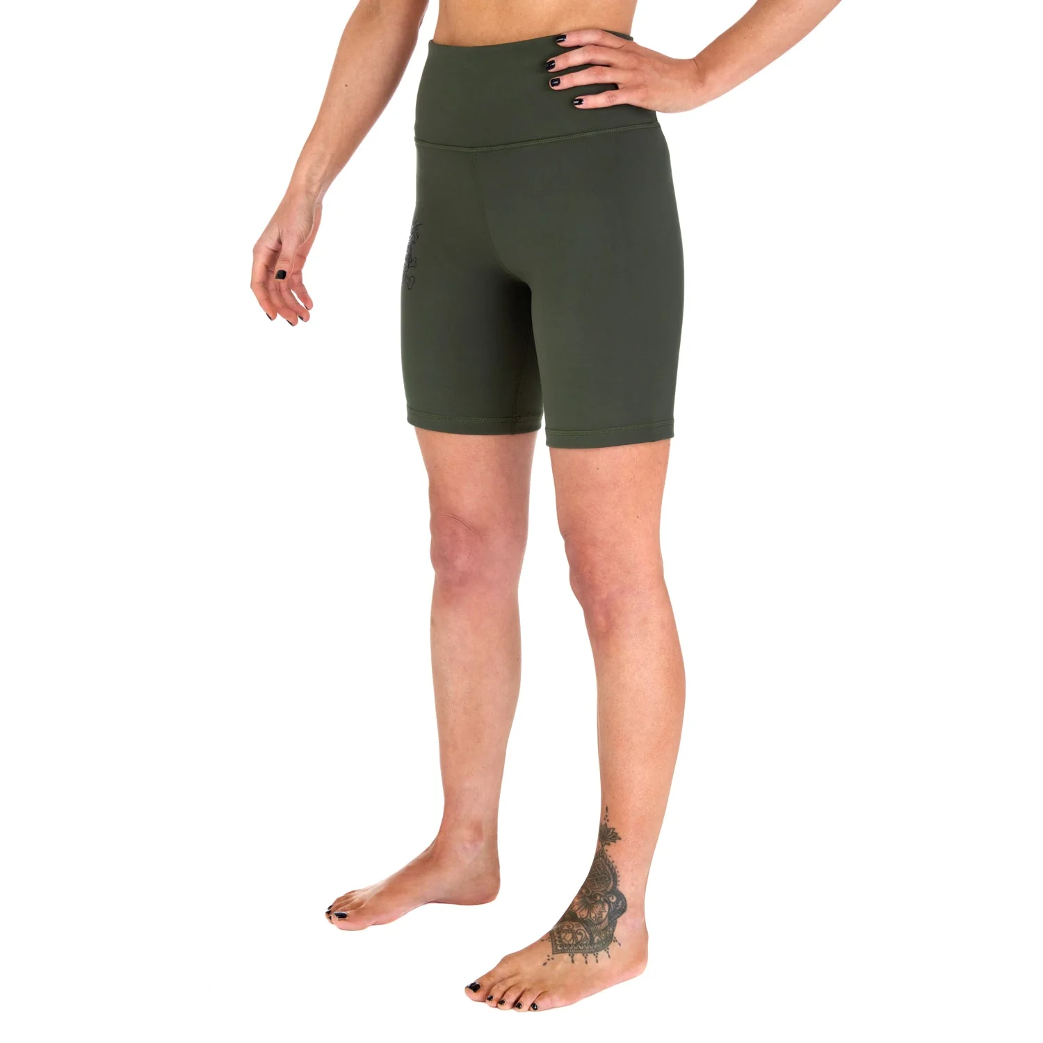 Ladies REORG Pineapple Compression Shorts - Khaki - Image 5