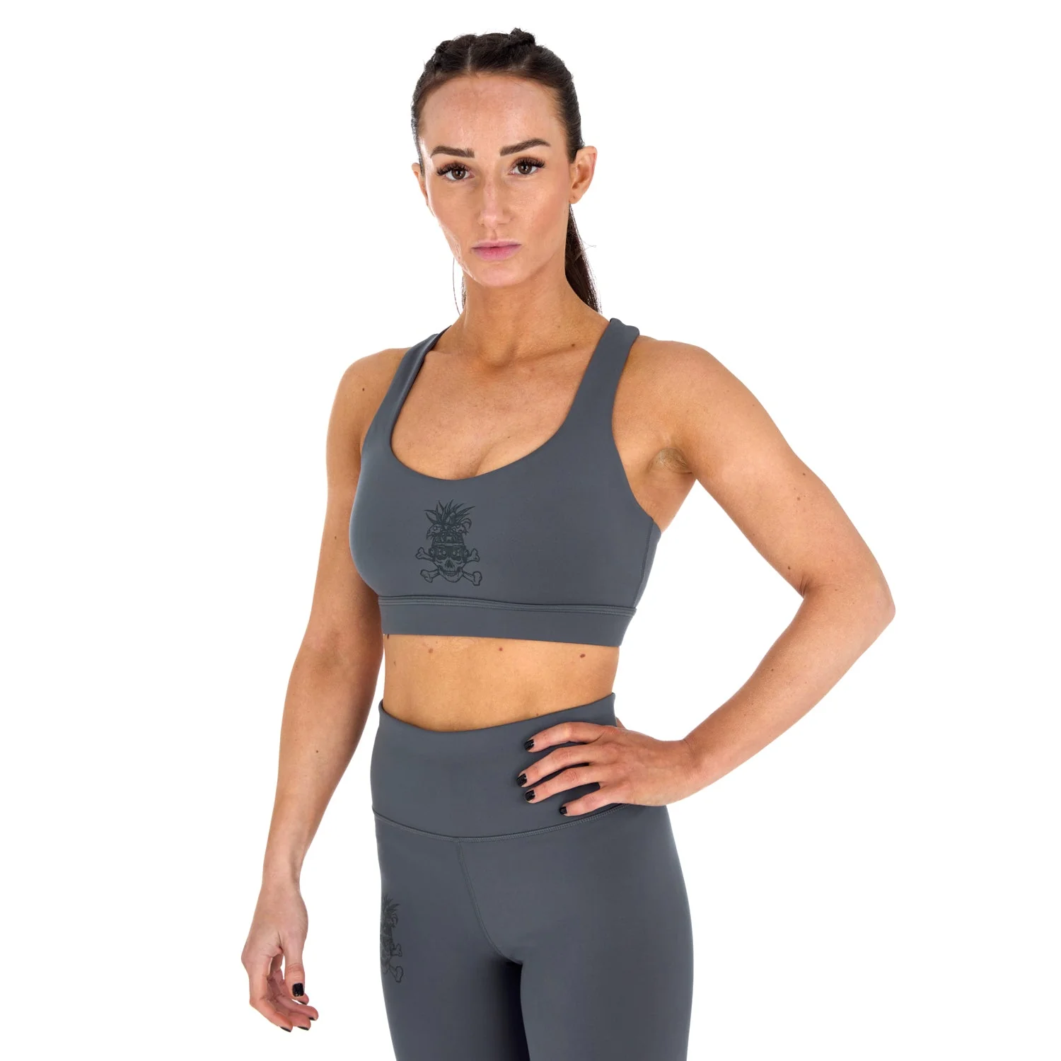 Ladies REORG Pineapple Sports Bra - Grey - Image 4