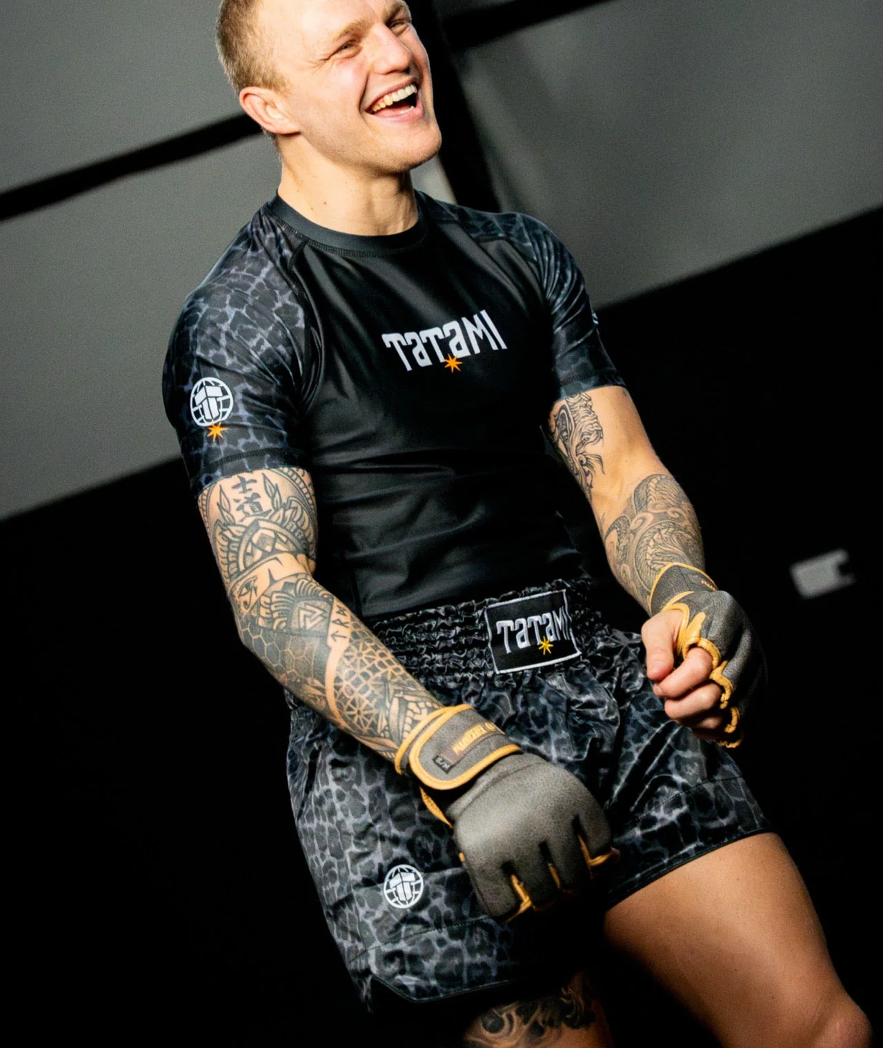 Muay Thai Shorts - Black Leopard - Image 2