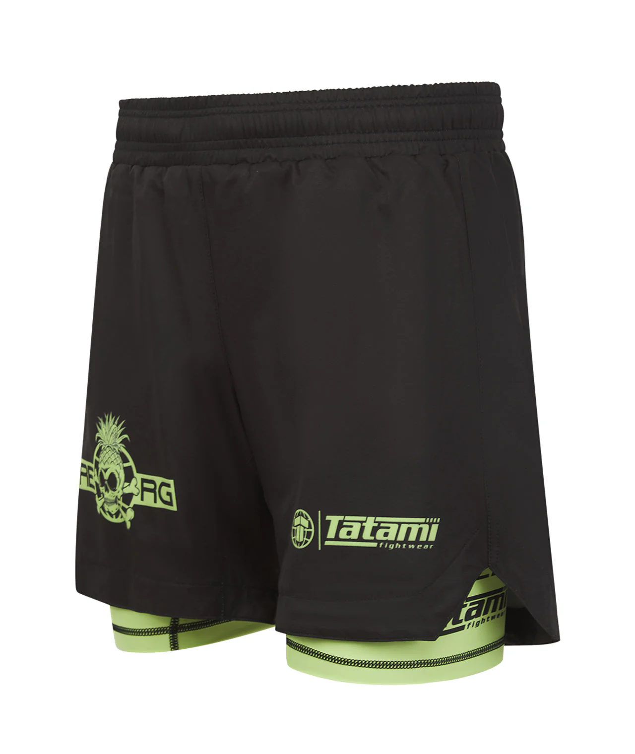 Reorg Hybrid Shorts - Black & Neon Green - Image 2