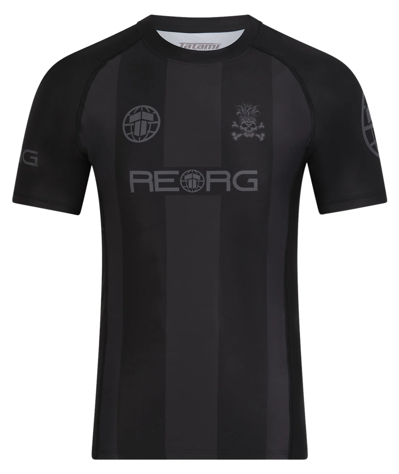 Reorg Striped Rash Guard - Black & Grey