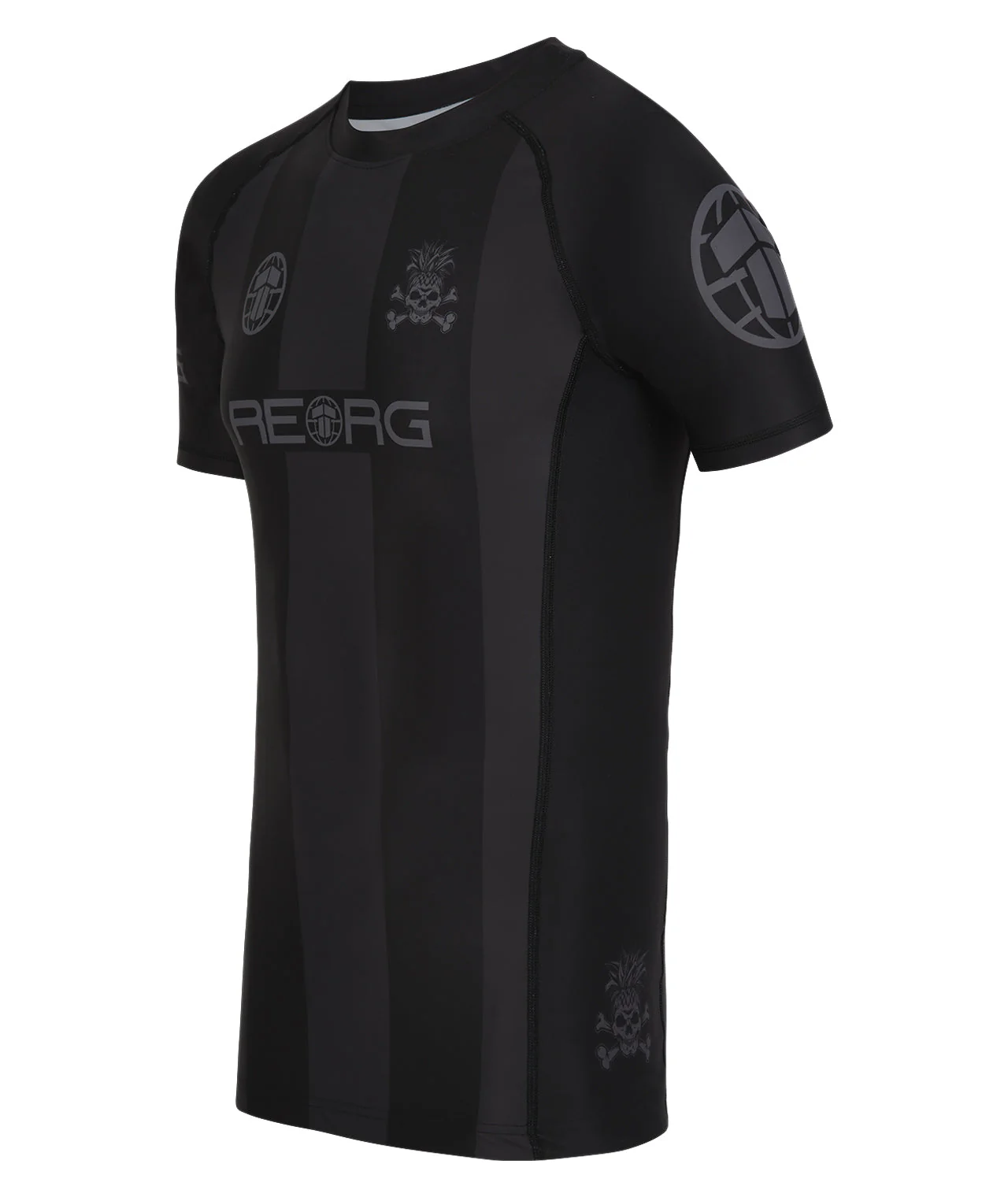Reorg Striped Rash Guard - Black & Grey - Image 4