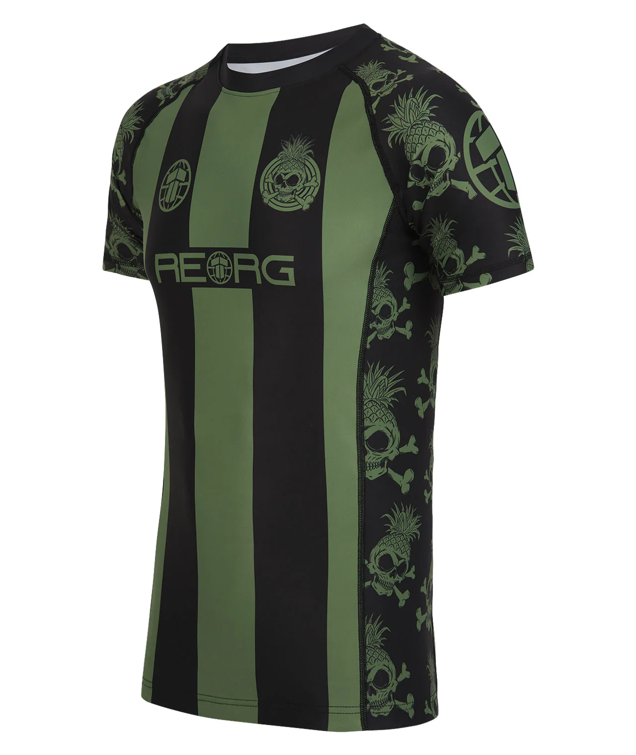 Reorg Striped Rash Guard - Khaki & Black - Image 4