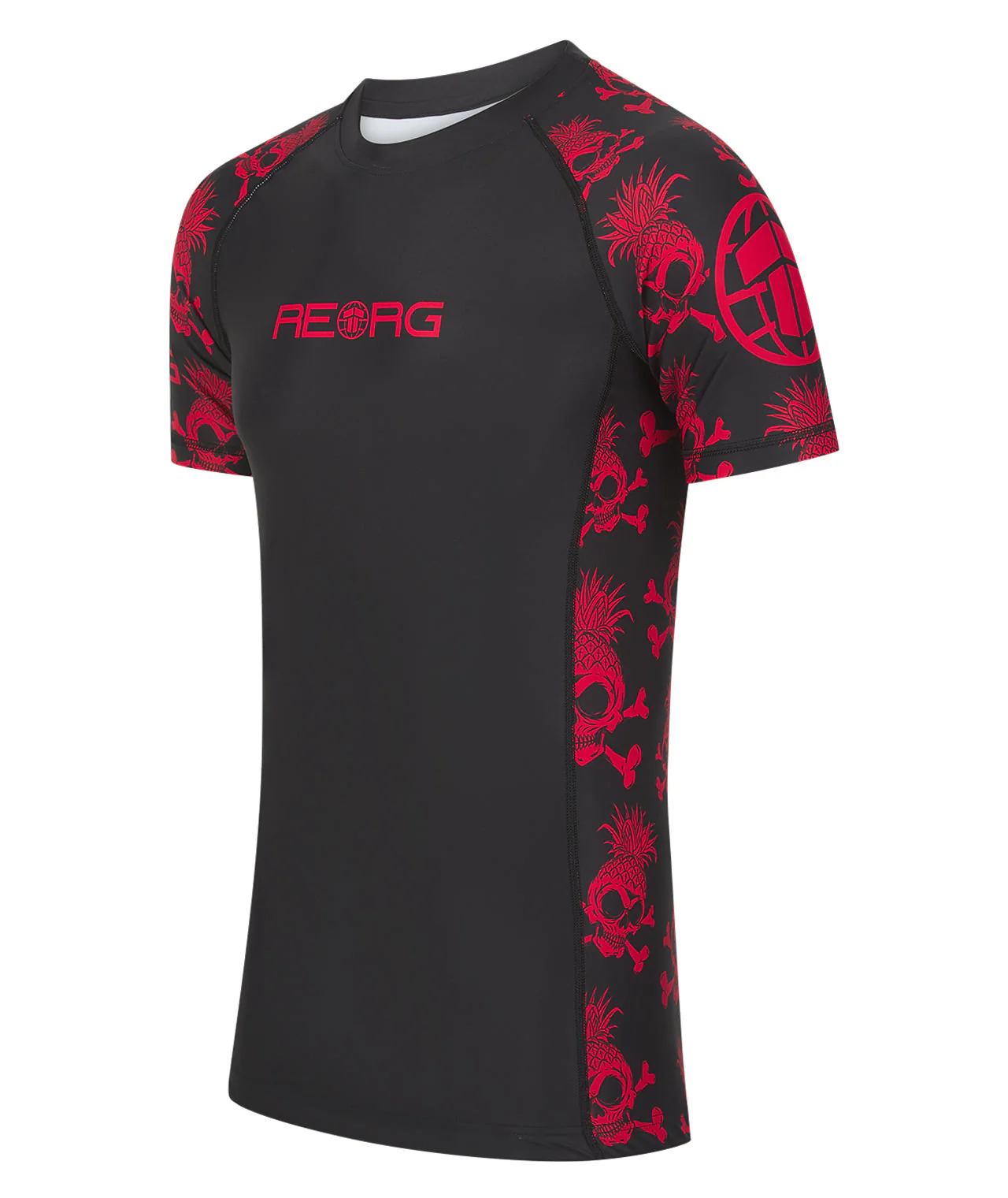Reorg The World Rash Guard - Black & Red - Image 4
