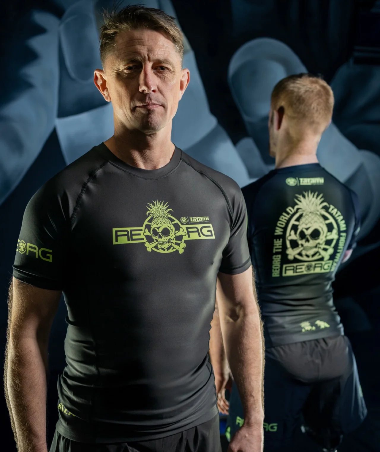 Reorg The World Rash Guard - Black & Neon Green - Image 2