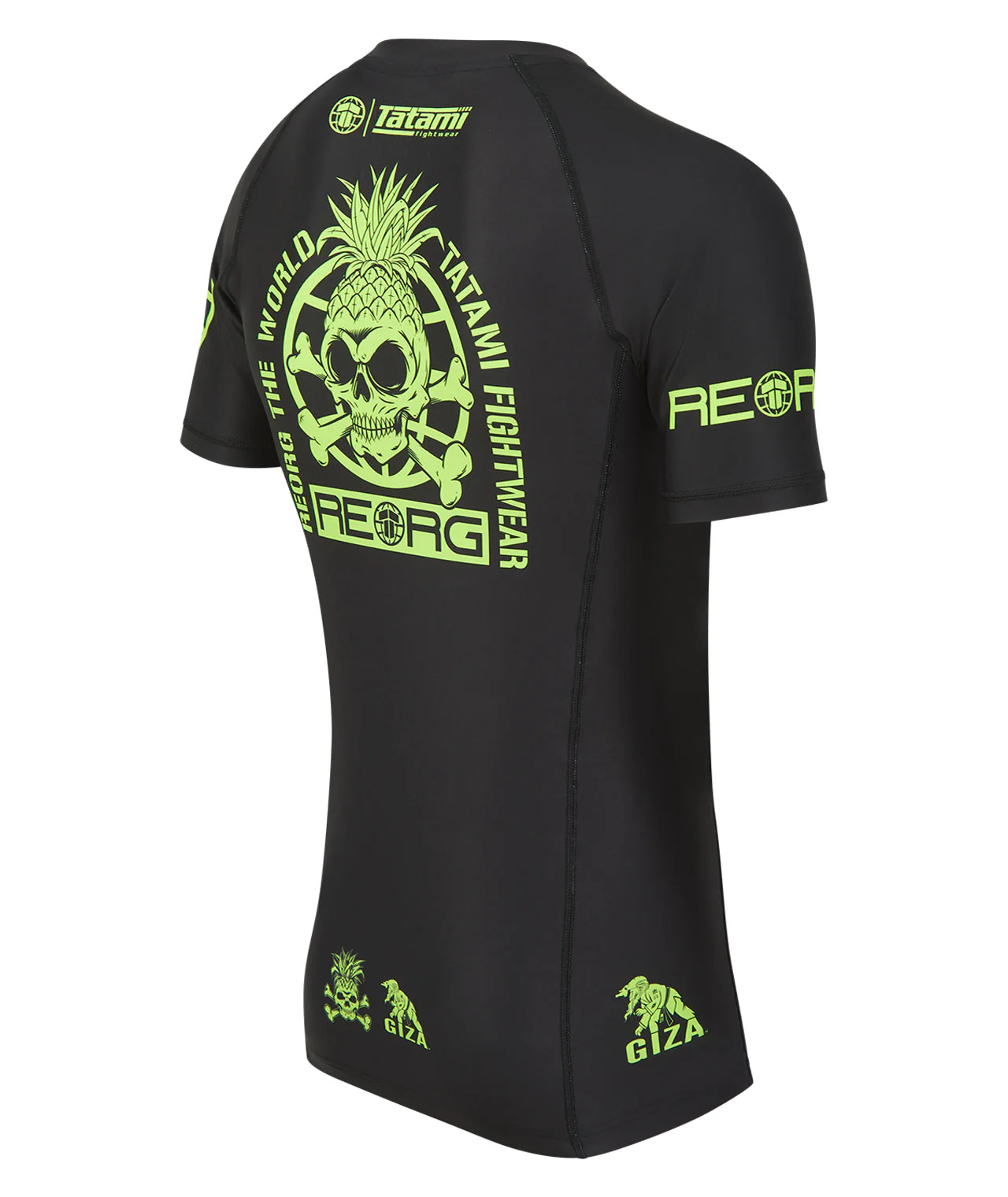 Reorg The World Rash Guard - Black & Neon Green - Image 5