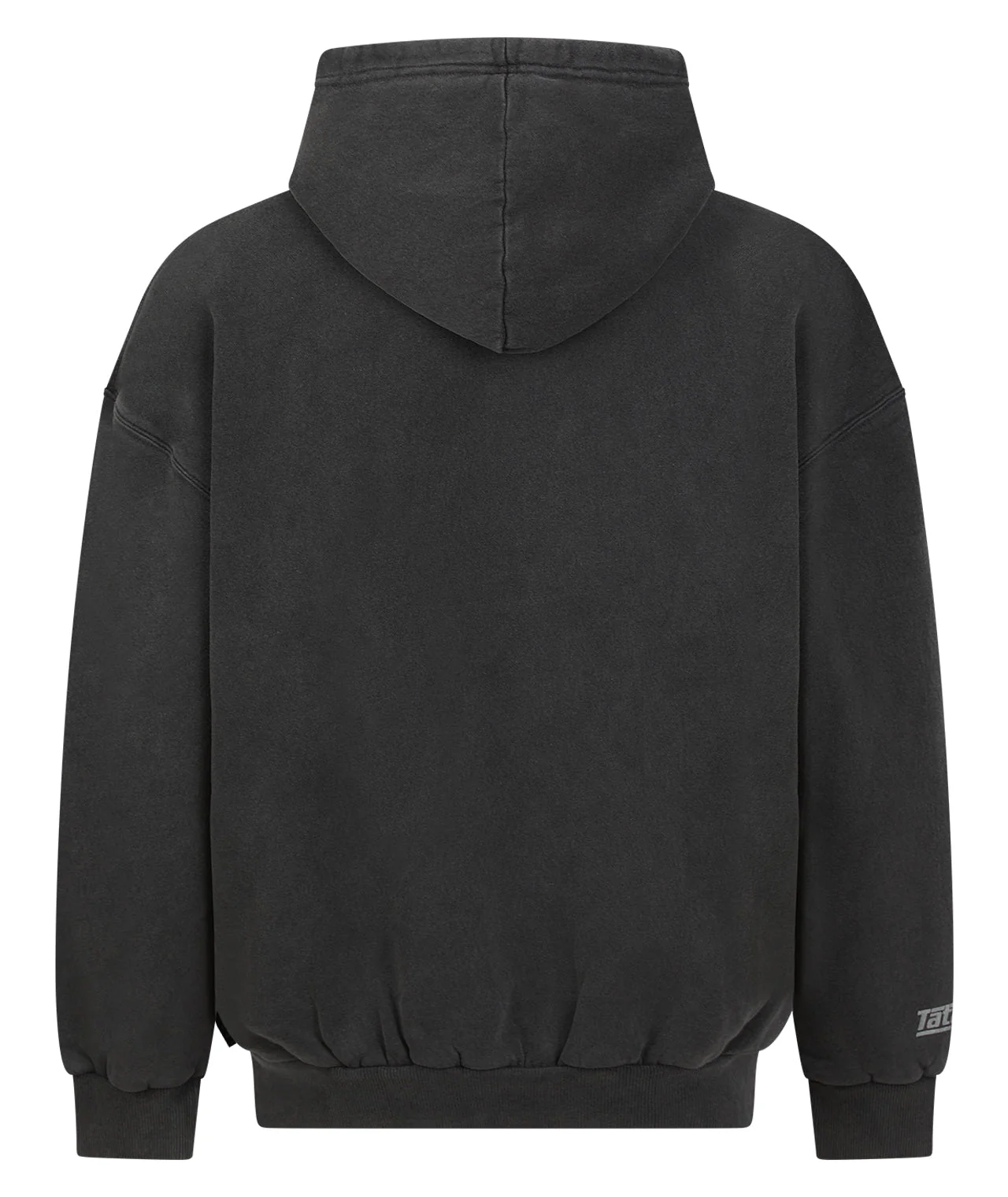 Tatami Globe Stonewashed Hoodie - Black On Grey - Image 2