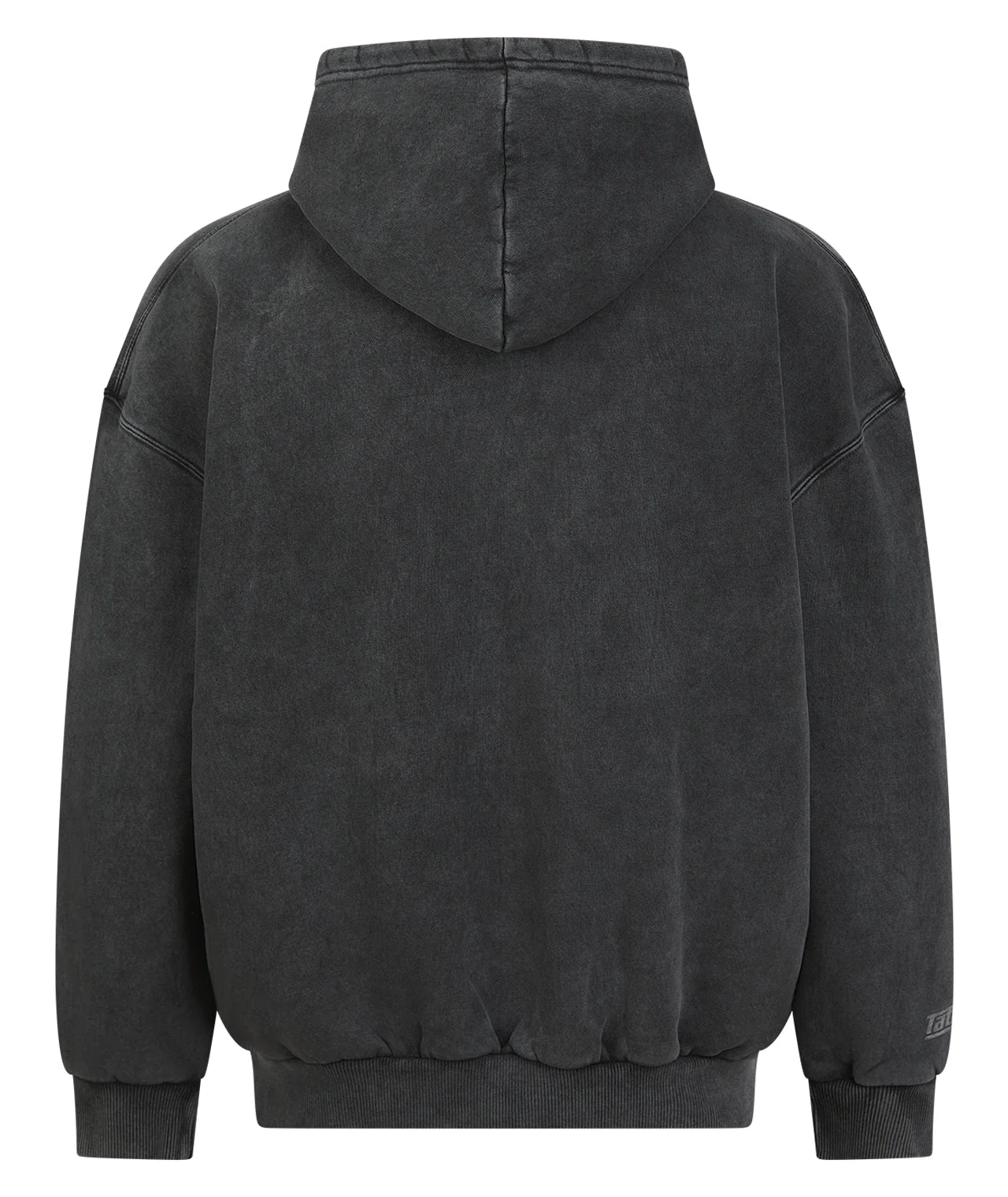 Tatami Globe Stonewashed Hoodie - White On Grey - Image 2
