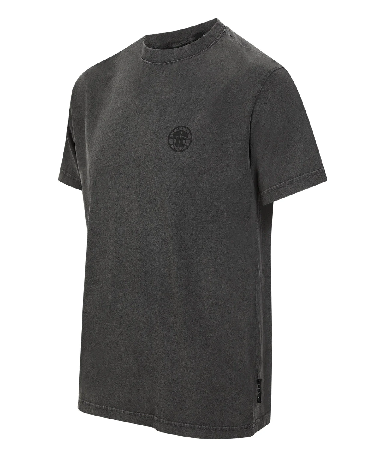 Tatami Globe Stonewashed T-Shirt - Black On Grey - Image 3