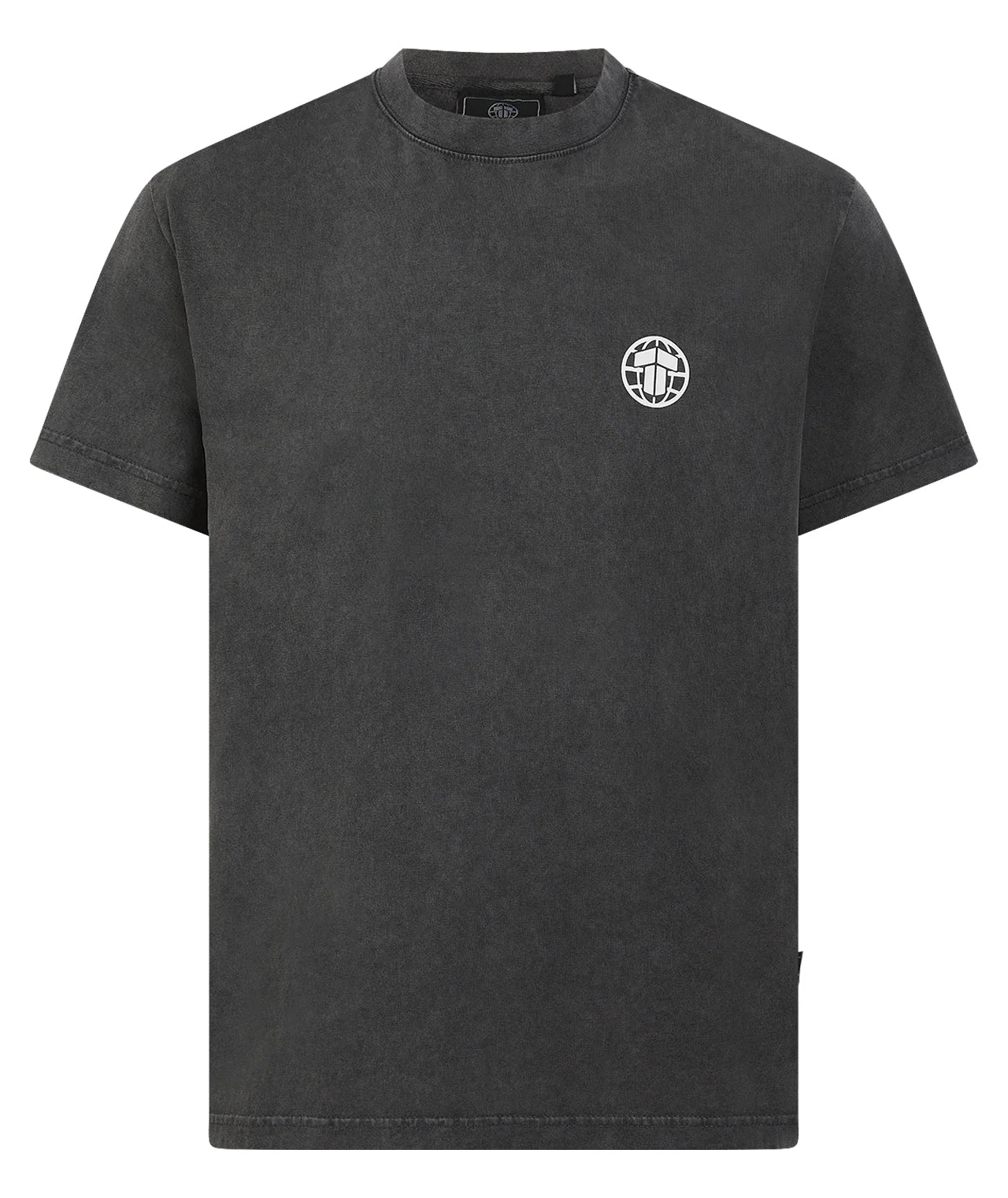 Tatami Globe Stonewashed T-Shirt - White On Grey