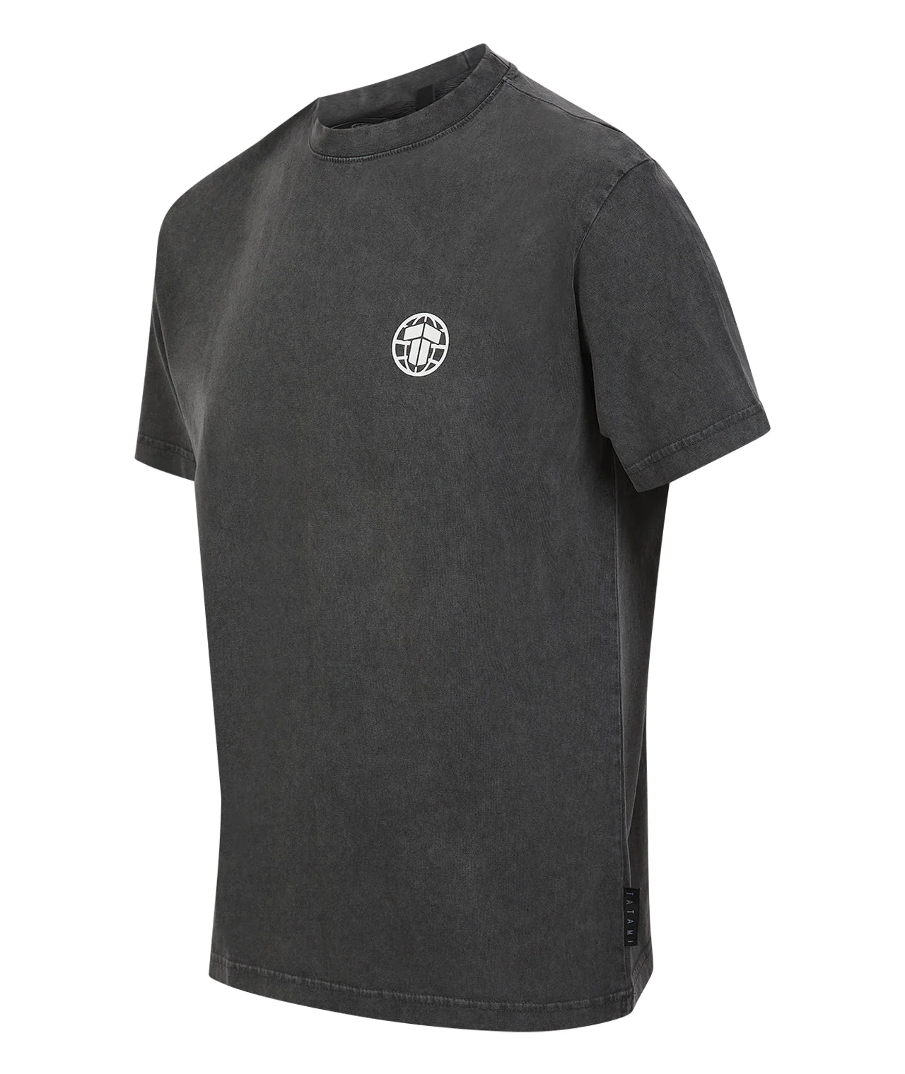 Tatami Globe Stonewashed T-Shirt - White On Grey - Image 3