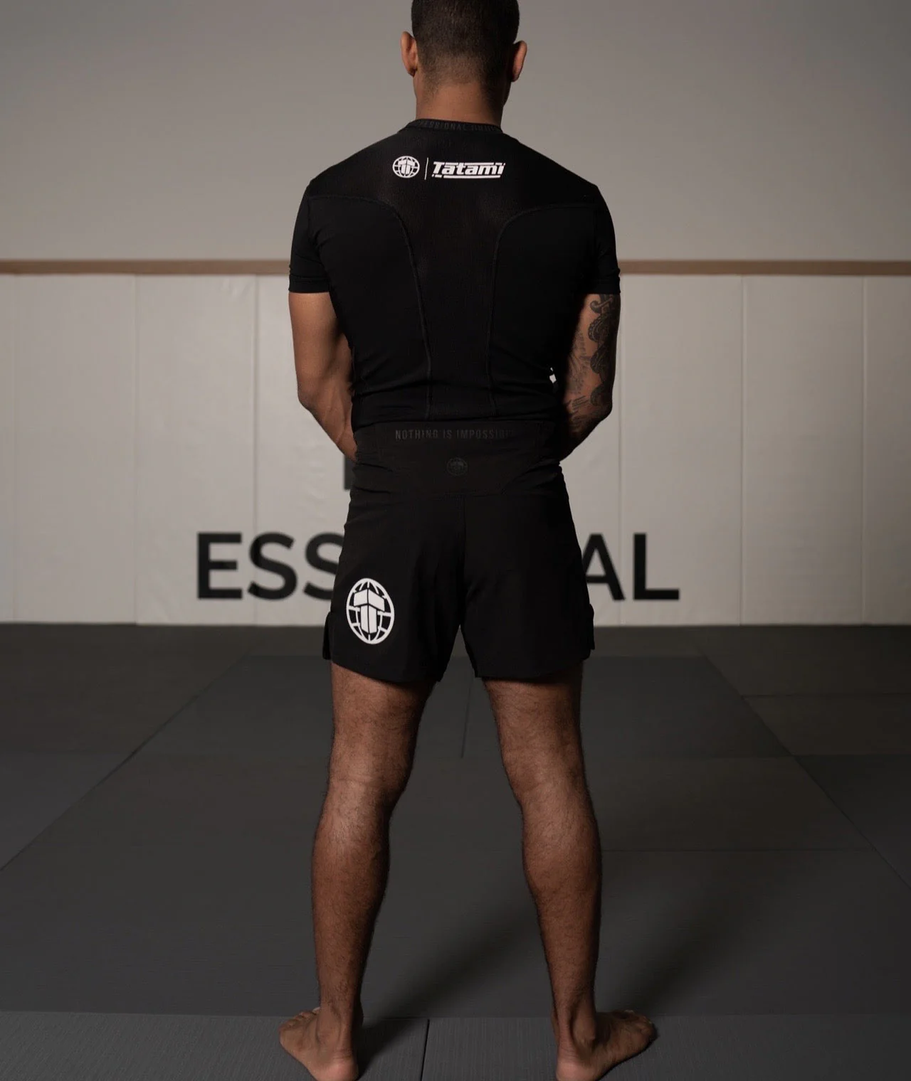 Tatami Pro Grappling Shorts - White on Black - Image 7